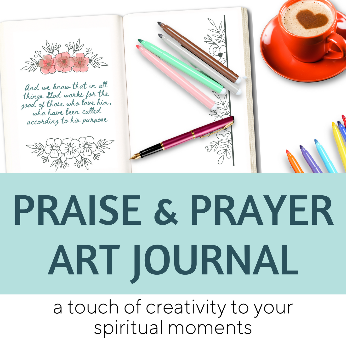 Praise & Prayer Art Journal with Floral Inspirations (SUNSET)