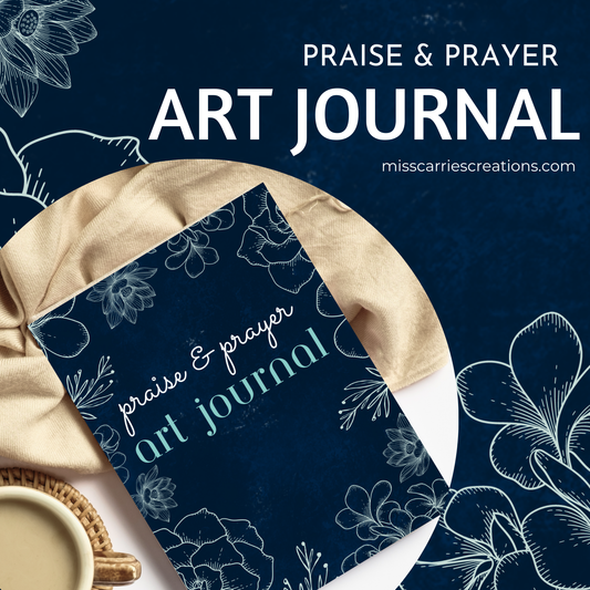 Praise & Prayer Art Journal with Floral Inspirations (NAVY)