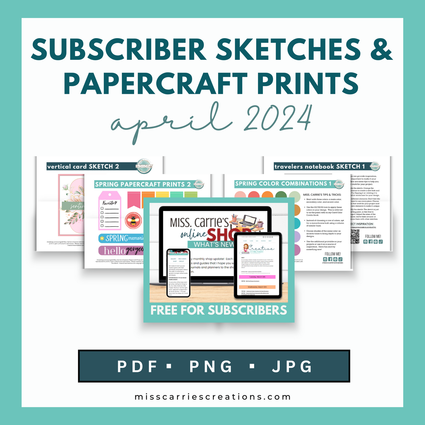 April 2024 Subscriber Sketches & Printables